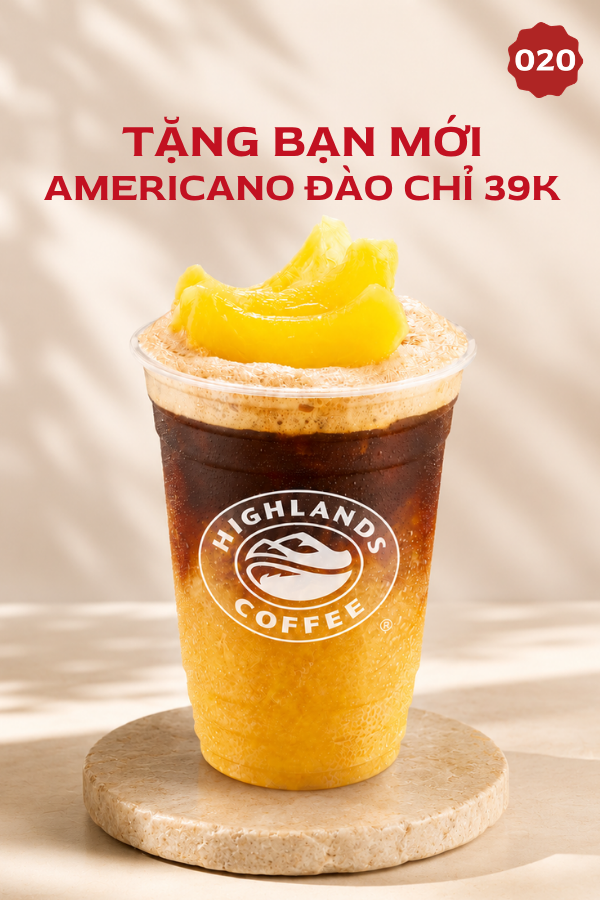 Tặng bạn mới Americano Đào chỉ 39K - Ưu đãi dành riêng cho khách hàng mới